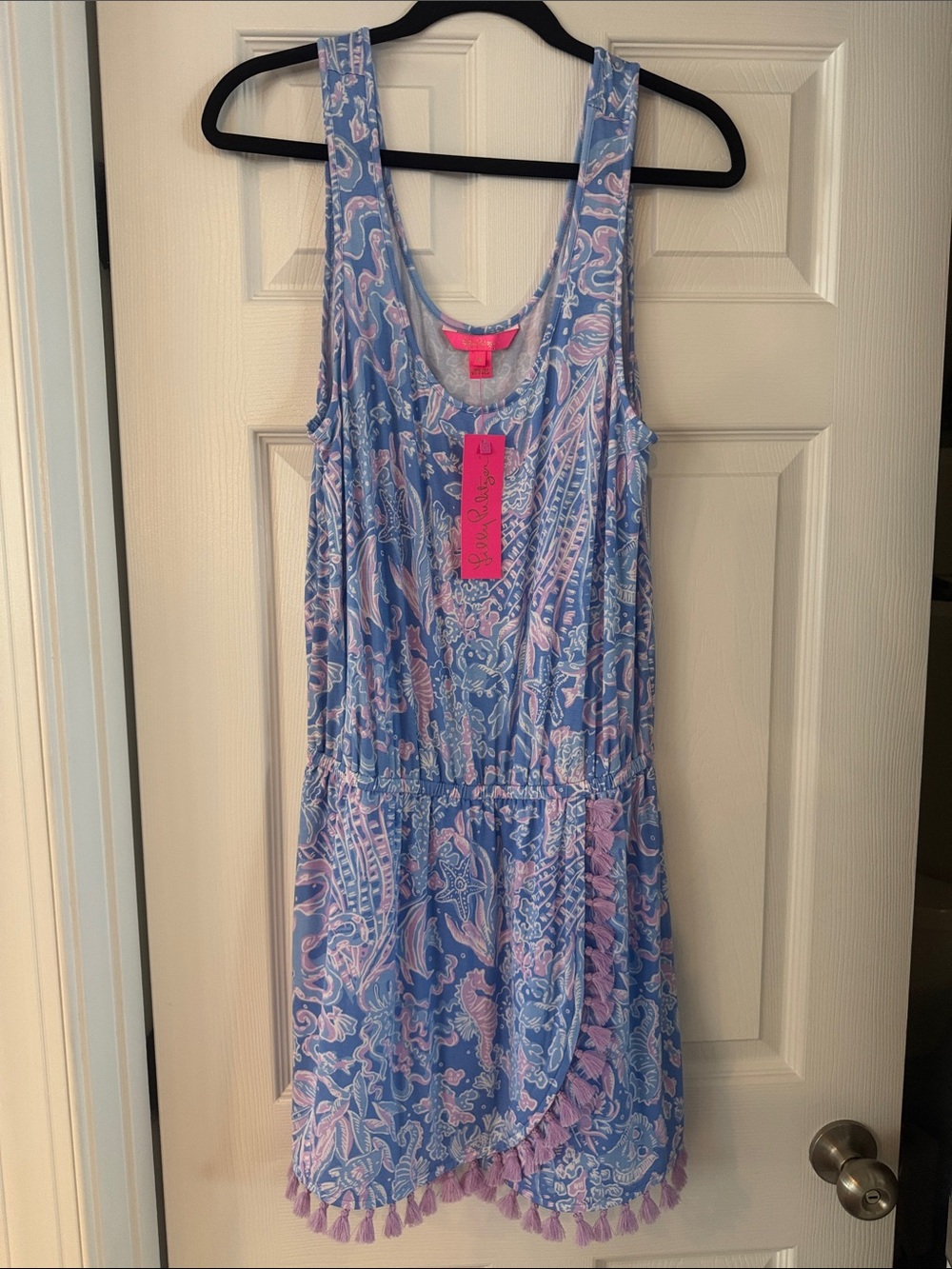 NWT medium Lilly Pulitzer Blue and Pink Paisley Sleeveless Romper